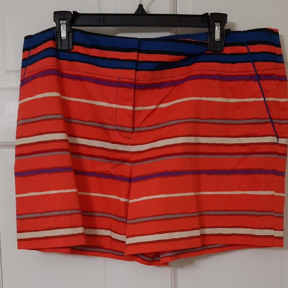 The Limited Blue/Orange/Ivory/Purple Striped Shorts